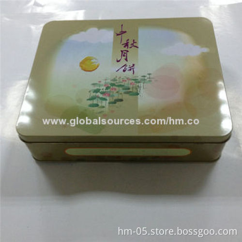 Gift Tin Box, Made of Tinplate, Suitable for Mooncake Packing